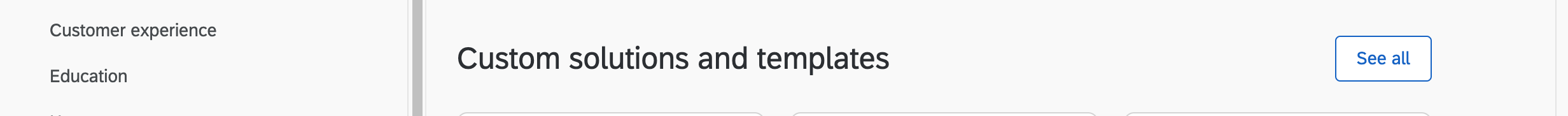 Custom solution and templates section