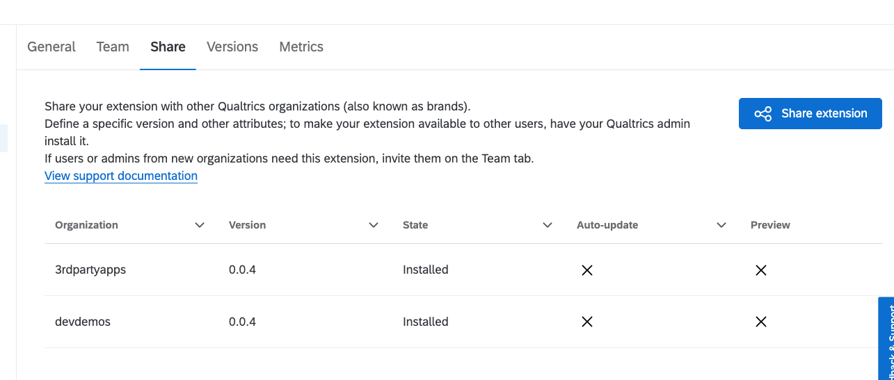 Survey status.