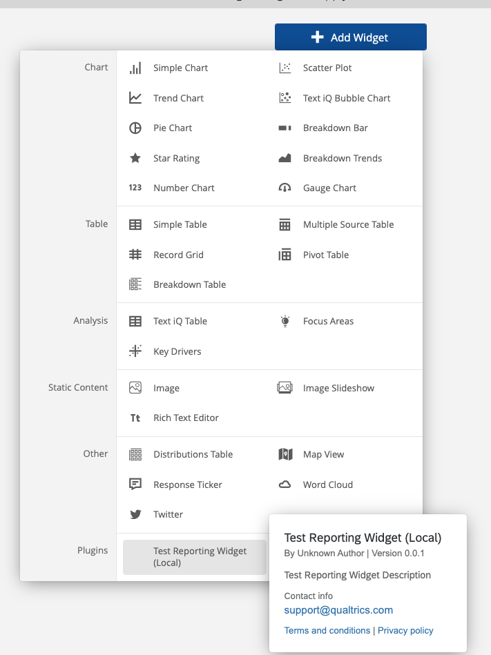 select widget